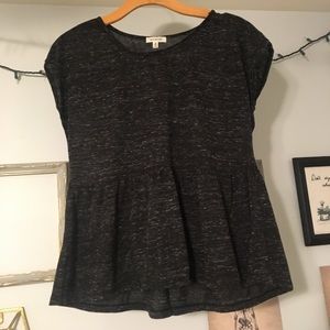 Black heathered peplum tee (Nordstrom)